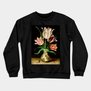 Four Tulips in a Vase Still Life Painting by Ambrosius Bosschaert the Elder Crewneck Sweatshirt